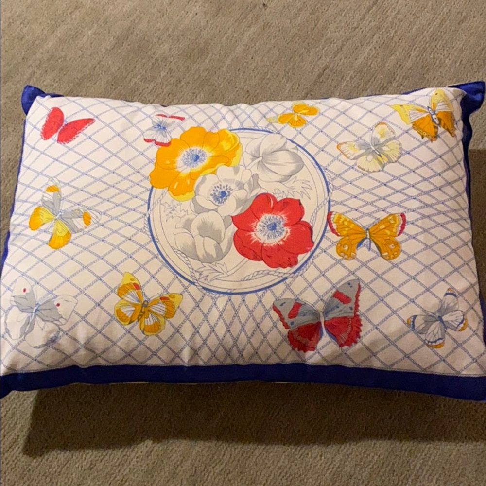 Hermès Blue, Red, Orange Butterfly Pillow